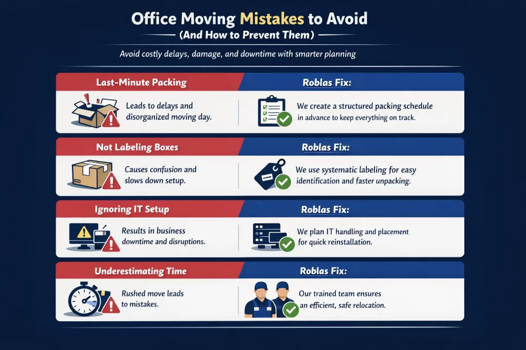 Office moving mistakes